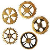Max Retro Wooden Steampunk Gear Home Bar Cafe Wall Hanging Decor Gold #4 36cm