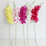 Artificial Phaleanopsis 9 Head Home Decorative Orchid Flower Bonsai Purple