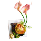 Wall Hanging Artificial Rose Flowers Silk Bonsai Art Crafts Wall Decor Yellow