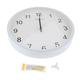 Simple Style Metal Wall Clock for Home Kitchen Bedroom Decor 1# White_30cm