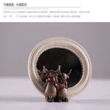 Maxbell 2Pcs/Set Creative Elk Owl Figurine Standing Sculpture Home Desk Decor #1