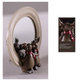 Maxbell 2Pcs/Set Creative Elk Owl Figurine Standing Sculpture Home Desk Decor #1