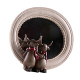 Maxbell 2Pcs/Set Creative Elk Owl Figurine Standing Sculpture Home Desk Decor #1