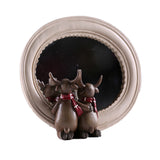 Maxbell 2Pcs/Set Creative Elk Owl Figurine Standing Sculpture Home Desk Decor #1