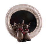 Maxbell 2Pcs/Set Creative Elk Owl Figurine Standing Sculpture Home Desk Decor #1