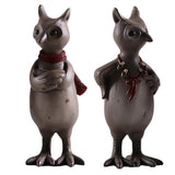 Maxbell 2Pcs/Set Creative Elk Owl Figurine Standing Sculpture Home Desk Decor #3