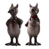 Maxbell 2Pcs/Set Creative Elk Owl Figurine Standing Sculpture Home Desk Decor #3