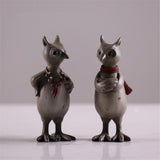 Maxbell 2Pcs/Set Creative Elk Owl Figurine Standing Sculpture Home Desk Decor #3