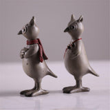 Maxbell 2Pcs/Set Creative Elk Owl Figurine Standing Sculpture Home Desk Decor #3
