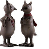 Maxbell 2Pcs/Set Creative Elk Owl Figurine Standing Sculpture Home Desk Decor #3