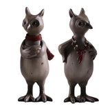 Maxbell 2Pcs/Set Creative Elk Owl Figurine Standing Sculpture Home Desk Decor #3