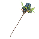Plastic Artificial Fake Plant Fruit Berries Branches Home Cafe Decor Blue