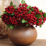 Maxbell Artificial Berry Blueberry Flowers Bouquet for Wedding Decor Mothers Day Red