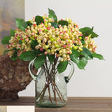 Maxbell Artificial Berry Blueberry Flowers Bouquet for Wedding Decor Mothers Day Pink