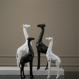 Max Maxb Creative Nordic Giraffe Figurine Standing Sculpture Home Desk Decor Black