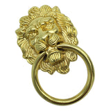 Maxbell  Lion Head Design Door Cabinet Drawer Cupboard Wardrobe Pull Ring Golden _S