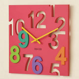 Max Maxb Acrylic Colorful Wall Clock 3D Hollow Numbers Mute Clock Home Decor Red
