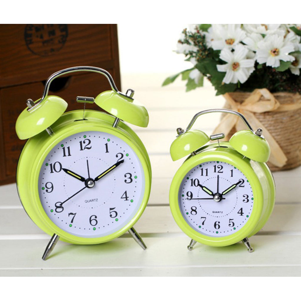 Maxbell Twin Bell Alarm Clock Dial, Luminous, Battery Operated Loud Alarm Clock Green