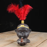 Max Maxb Vintage Buddhist Incense Burner Holder Backflow Cone Incense Burner Red