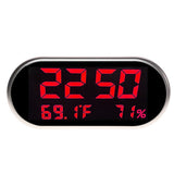 Max Maxb LED Alarm Clock Calendar Digital Thermometer Hygrometer Clock Grey-Red light