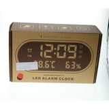 Max Maxb LED Alarm Clock Calendar Digital Thermometer Hygrometer Clock Grey-Red light