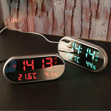 Max Maxb LED Alarm Clock Calendar Digital Thermometer Hygrometer Clock Grey-Red light