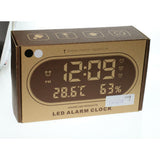 Max Maxb LED Alarm Clock Calendar Digital Thermometer Hygrometer Clock Grey-White light
