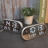 Max Maxb LED Alarm Clock Calendar Digital Thermometer Hygrometer Clock Grey-White light