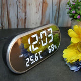 Max Maxb LED Alarm Clock Calendar Digital Thermometer Hygrometer Clock Grey-White light