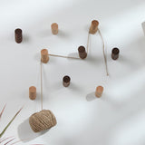 Max Solid Wood Wall Hooks Clothes Coat Hanger Towel Hooks 10cm C