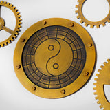 Max Retro Wooden Steampunk Gear Home Bar Wall Hanging Decor Gold #7 30cm