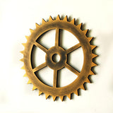 Max Retro Wooden Steampunk Gear Home Bar Wall Hanging Decor Gold #8 30cm
