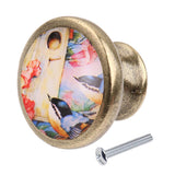 Max Maxb Vintage Metal Round Birds Drawer Knob Cupboard Cabinet Knobs Pull Handle #13