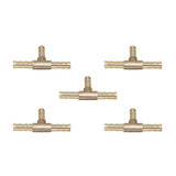 Max Maxb 5pcs Brass T Type Joiner Fuel Hose Joiner Tee Connector Air Water Gas 6mm