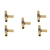 Max Maxb 5pcs Brass T Type Joiner Fuel Hose Joiner Tee Connector Air Water Gas 8mm