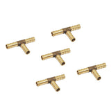 Max Maxb 5pcs Brass T Type Joiner Fuel Hose Joiner Tee Connector Air Water Gas 8mm