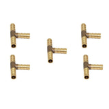 Max Maxb 5pcs Brass T Type Joiner Fuel Hose Joiner Tee Connector Air Water Gas 8mm