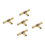 Max Maxb 5pcs Brass T Type Joiner Fuel Hose Joiner Tee Connector Air Water Gas 8mm