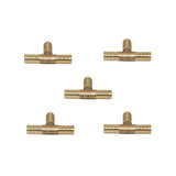 Max Maxb 5pcs Brass T Type Joiner Fuel Hose Joiner Tee Connector Air Water Gas 10mm