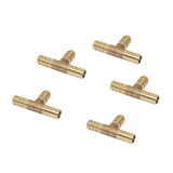 Max Maxb 5pcs Brass T Type Joiner Fuel Hose Joiner Tee Connector Air Water Gas 10mm