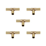 Max Maxb 5pcs Brass T Type Joiner Fuel Hose Joiner Tee Connector Air Water Gas 10mm