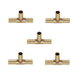 Max Maxb 5pcs Brass T Type Joiner Fuel Hose Joiner Tee Connector Air Water Gas 10mm
