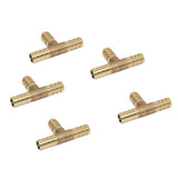 Max Maxb 5pcs Brass T Type Joiner Fuel Hose Joiner Tee Connector Air Water Gas 10mm