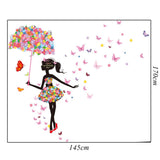 Max kitchen bedroom Wall Stickers Art Room Removable Decals  umbrella girl