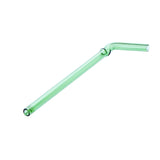 Creative Reusable Bent Glass Tube Drinking Straw + Cleaning Brush Green