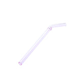 Creative Reusable Bent Glass Tube Drinking Straw + Cleaning Brush Pink