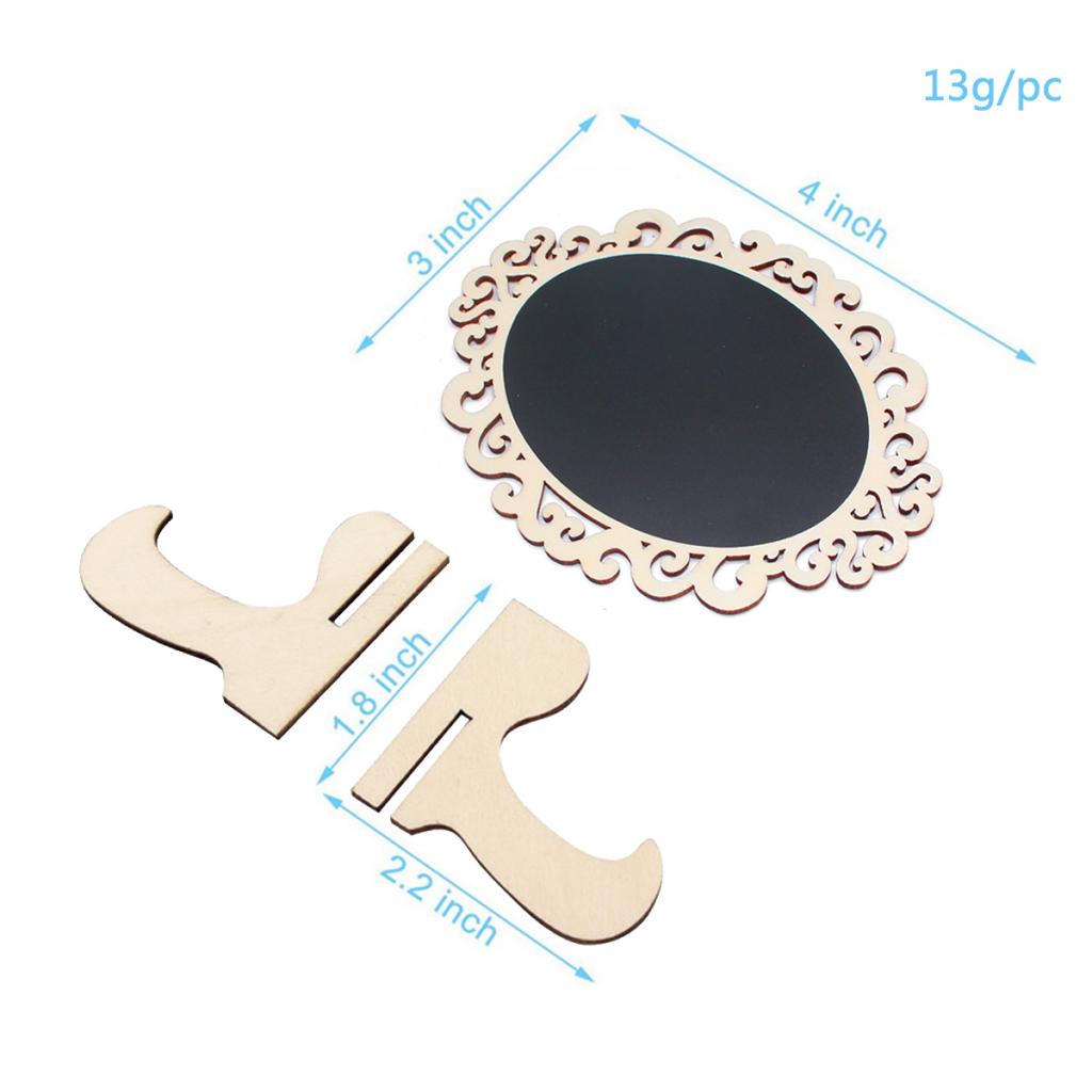 10Pcs Wooden Hanging Chalkboard Memo Message Blackboard Wedding Decor Oval