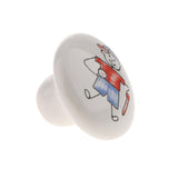 Max Maxb Cartoon Ceramic Single Hole Round Wardrobe Kitchen Door Knob Baseball boy