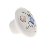 Max Maxb Cartoon Ceramic Single Hole Round Wardrobe Kitchen Door Knob Basketball boy