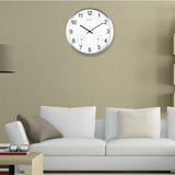 Max Maxb Minimalist Non-Ticking Quartz Wall Clock Thermometer Hygrometer Silver